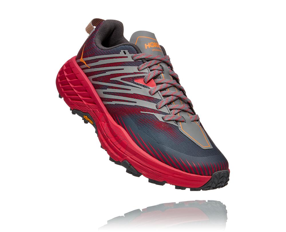 Hoka One One Speedgoat 4 Ženske Trail Tekaški Čevlji Temno Siva / Roza SI-042397E